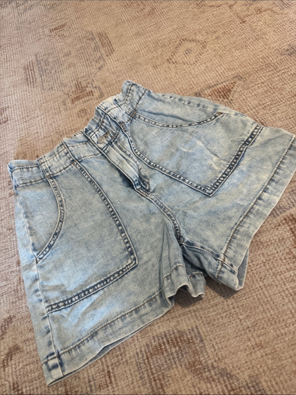Banana Republic Light Blue Denim Paperbag Waist Women's Shorts